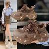 [Fanfna] Platform Dad Shoes Women's 2025 Autumn New Full Diamond Fashion Casual Shoes Non-slip Versatile Sports Shoes