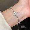 Vintage Zircon Shell Clover Flower Bracelet For Women Gift Idea