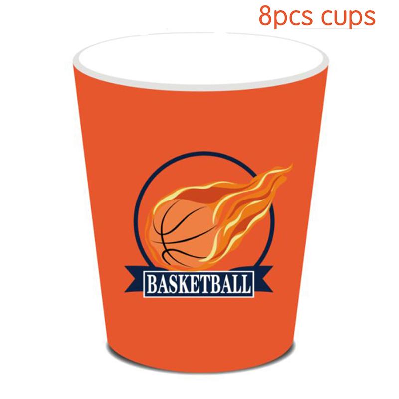 Basketball Theme Party Cartoon Disposable Tableware Paper Plates Cups Balloon Baby Shower Birthday Adult Party Decor Supplies