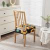 Flowers Print Chair Seat Covers Removable Washable Anti-Dust Stretch Spandex Dining Room Upholstered Chair Cushion Slipcover
