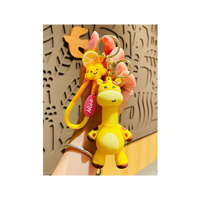 Fun And Unique Giraffe Keychain Flexible Spring Design Perfect For Kids