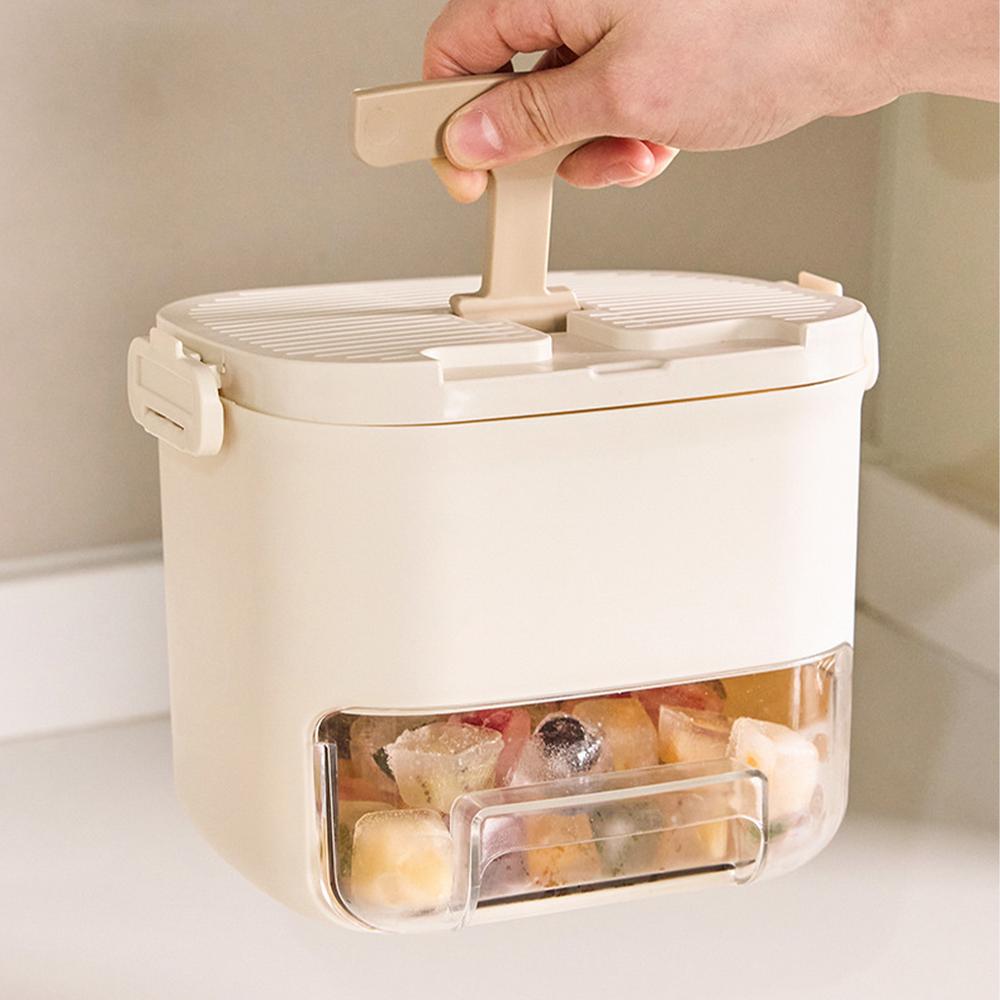 Ice Maker Tray Ice Mold Drawer-Type Container Invisible Handle Large Capacity Kitchen Making Mold For Home Outdoor Camping Party