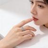 CaiYi S925 Sterling Silver Twist Chain Ring - Trendy Unisex Design