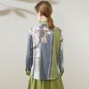 TUHUANG Women's 19 Momme Silk Ink Wash Print Shirt