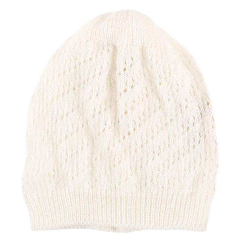 Herbst Winter Damen Dünner Plissierter Lochmuster-Pullover Outdoor Babymütze