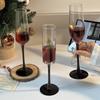 ZISIZ Handmade Black Stem Champagne Glass