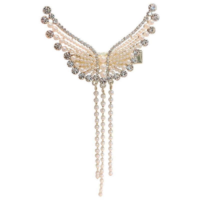 

Бриллиантовая бабочка Крылья Ангела Шпилька Винтажная Жемчужная Кисточка Заколка Заколка Голова