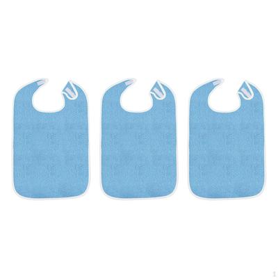 3 peças protetores de roupas de babadores Terry para adultos, criativos, laváveis à máquina, ajustáveis grandes