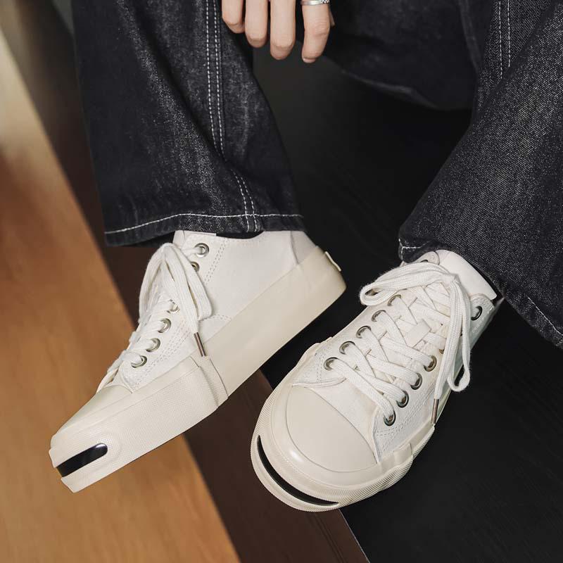 Men's Korean Style Thick Sole Retro Canvas Shoes - Casual, Versatile, Summer-Ready with Height Boost