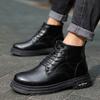 Men's Genuine Leather High-top With Hidden Inner Height Increase 4/6/8CM Heightened Casual Riding Fashion Anti-slip Casual Shoes