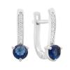 Silver Earrings with Nano Sapphire 2.917ct (2189060)