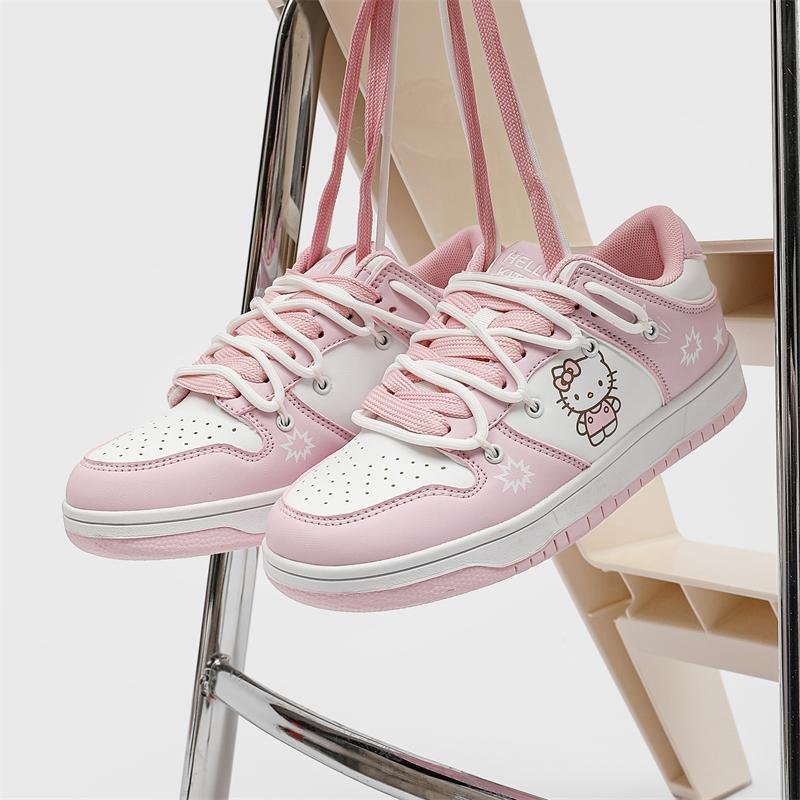 Sanrio Hello Kitty Air Force One Ins Fun Cartoon Cute Youthful Style Summer Dopamine Colors Trendy Fashion Dunk Women Sneakers Pink KT223502-S