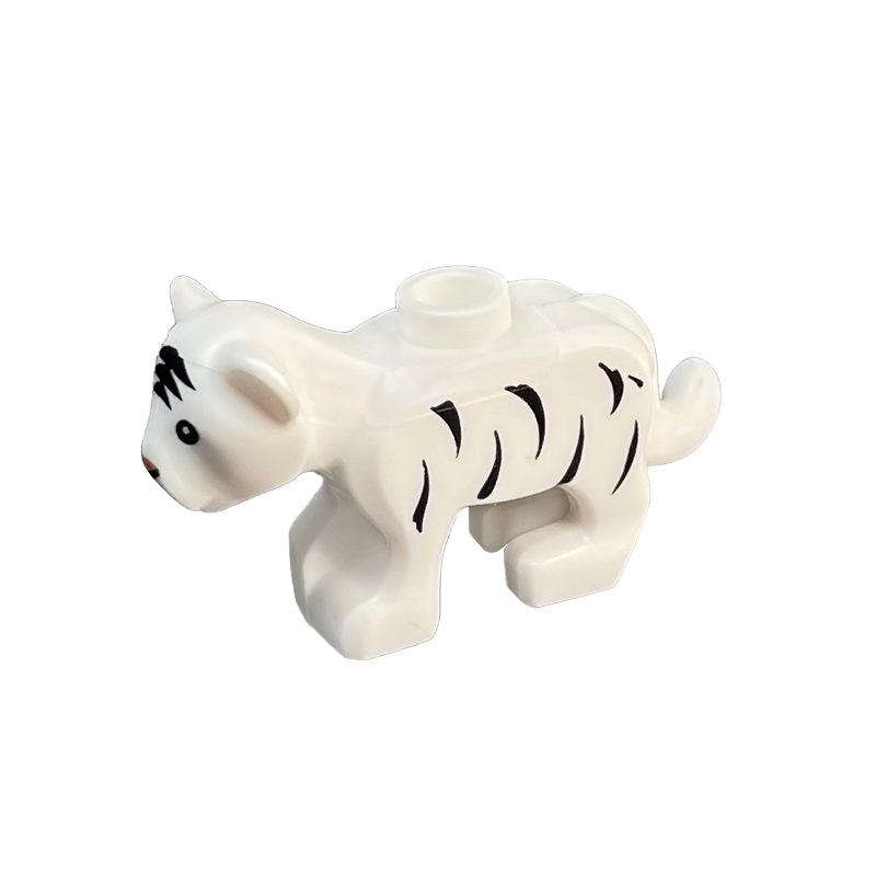MOC 1PCS 60307 Printed Zoo Little Tiger Building Blocks Farm White Animal Forest Bricks Particle DIY Toys Children Birthday Gift