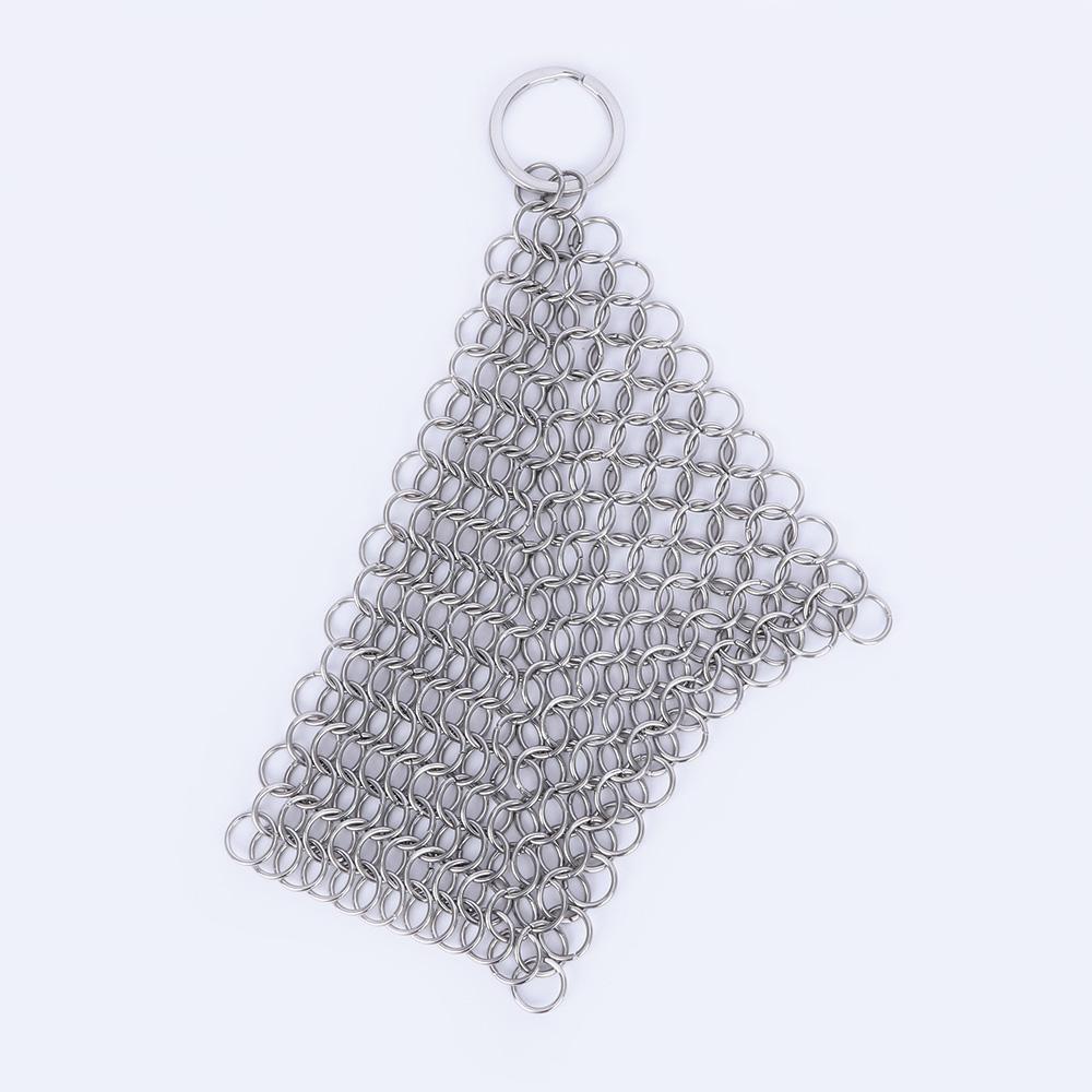 Scrubber Durable Chainmail Square Cleaning Cast Iron Cleaner Stainless Steel Kitchen Tool Pan Brush