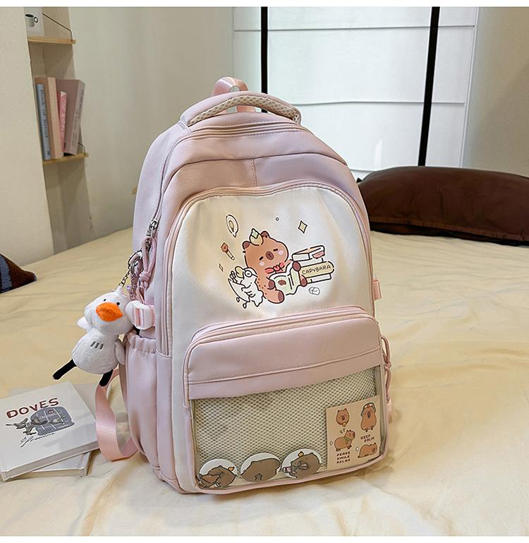 School bag high value cute cartoon kapibara - grade back large capacity