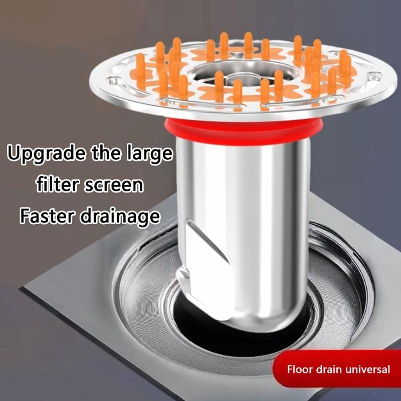 Round Shower Floor Drain Cores AntiOdor Self Closing Floor Strainer Hair Catcher for Bathroom Kitchen Balcony Garage