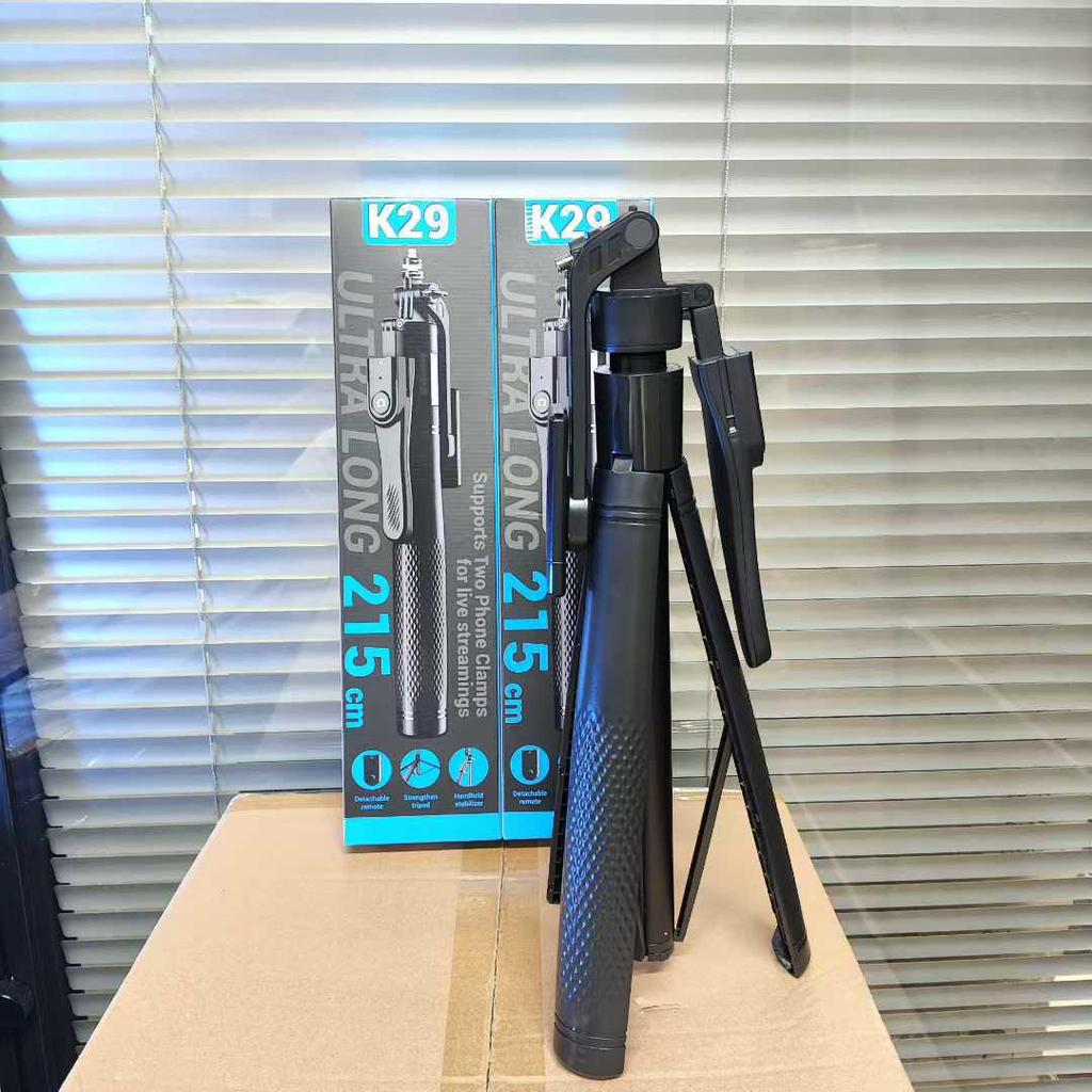 K29 Smartphone Selfie Stick & Tripod with Bluetooth Stabilizer (2.15m) for Live Streaming