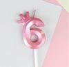 Number 6 Birthday Candle with Design for Party Decorations