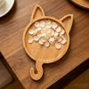 1PC Exquisite Wooden Decorative Tray, Cute Cat Shape, Lettering Wooden Decorative Tray, Home Desktop Decorative Storage Tray