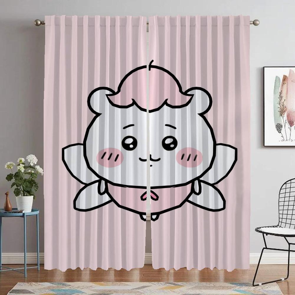 Chiikawas Partition Home Interior Curtains for Camera Living Room Curtain Shades Halloween Decoration Tulle for Bedroom Kitchen