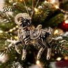 Compact Tree Ornaments for Restaurants Black Goat Christmas Hanging Ornament 2D Acrylic Festive Clear Pattern Pendant Pendant Decorative Car
