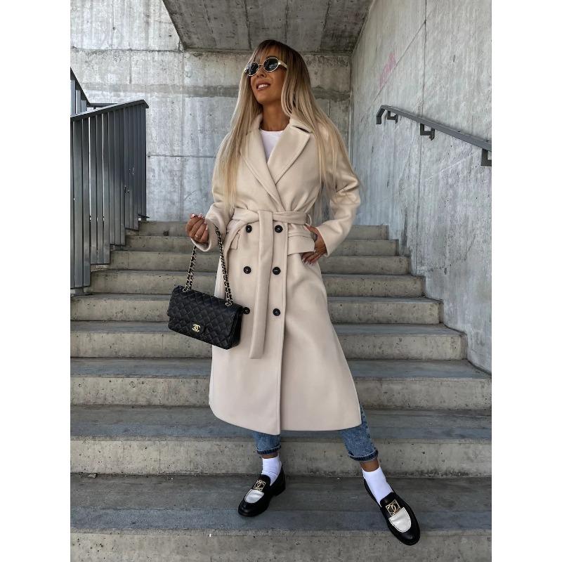 GMXIA Dámské Vintage ležérní jednobarevný potisk Podzim Zima Dlouhý rukáv POLO bundy a kabáty