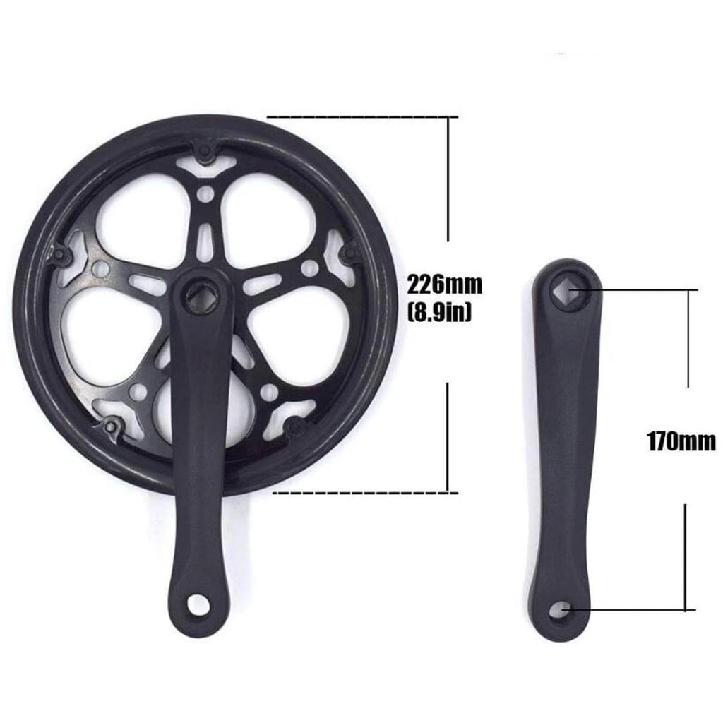 DeeRace Single Chainring Bike Crank Arm Set 52T 170mm Crankset