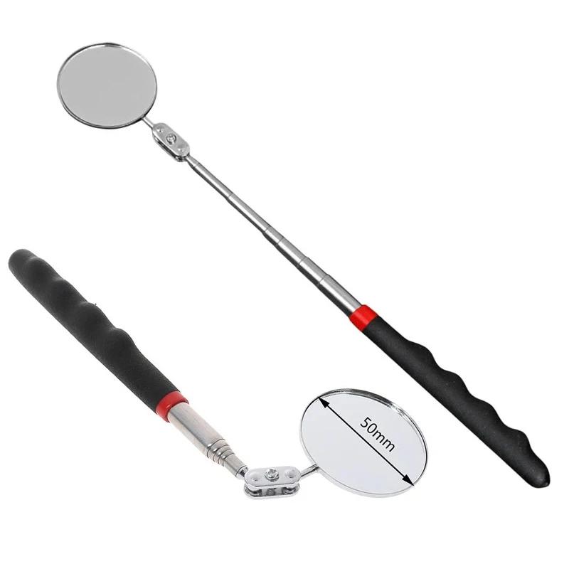 Portable Telescoping Flexible Head Inspection Mirror With LED Light Adjustable 360 Degree Swivel Viewing Auto Hand Tools