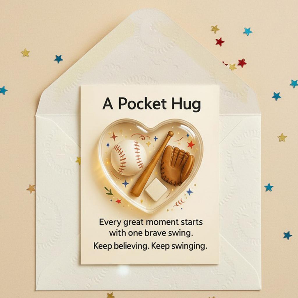Heart Shaped Sport-Themed Pocket Hug Collection with Gift Card Football Soccer Pocket Hug Gift for Friends Family Colleagues