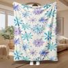 Winter Snowflake Pattern, Holiday Gift for Her, Soft Fleece Blanket, Blue And Purple Icy Design, Cozy Home Decor Throw, Multi-Purpose Warm Comfort