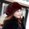Mink Hat Women's Winter Warm Ear Protection Bag Head Middle-aged and Elderly Mother Model Beret Octagonal Snow Hat Imitation Fur
