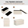 Storage Ottoman, Upholstered Bench with Storage and Lid for Living Room, Bedroom, Hallway, Cream White