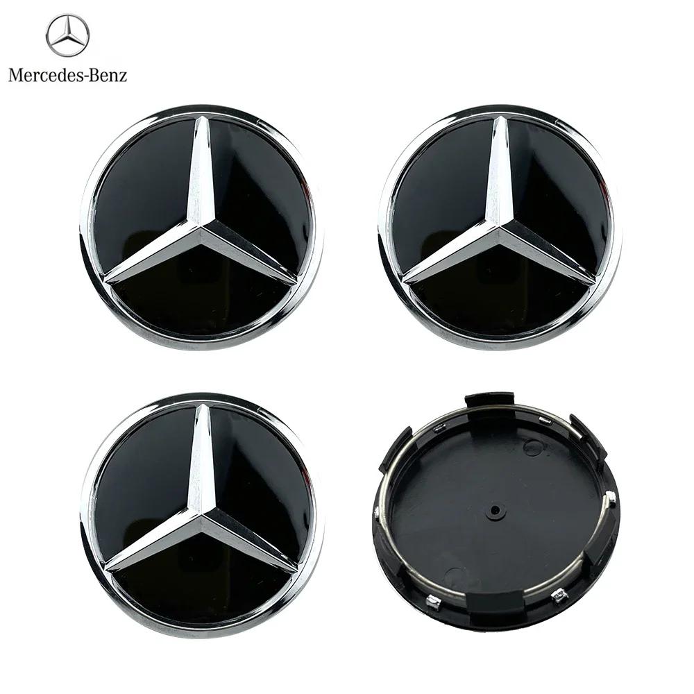 4 Stück 60mm Schwarz Silber Auto Radkappe Emblem Logo Abdeckung Für Mercedes Benz W176 W177 W204 W205 W212 W213 W206 X156 X253 W117 W166