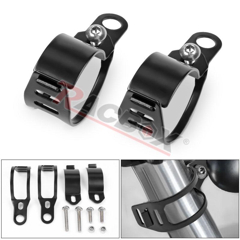 Metal 35-50mm Front Fork Clamp Left Right Motorcycle Turn Signal Lights Mount Fixed Bracket for Sport Chopper Street Custom Bike