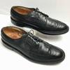 1979 Vintage FLORSHEIM Kenmoor Long Wingtip Business Shoes Black Size 10C 27.027.5