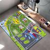 City Map Play Rug for Kids' Rooms Non-slip Rug Suitable for Living Room and Bedroom Sofas.