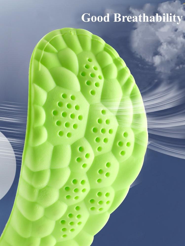 4D Latex Sports Shoes Insoles Super Soft High Elasticity Shoe Pads Anti-pain Deodorant Cushion Arch Support Foot Insole 1 Pair