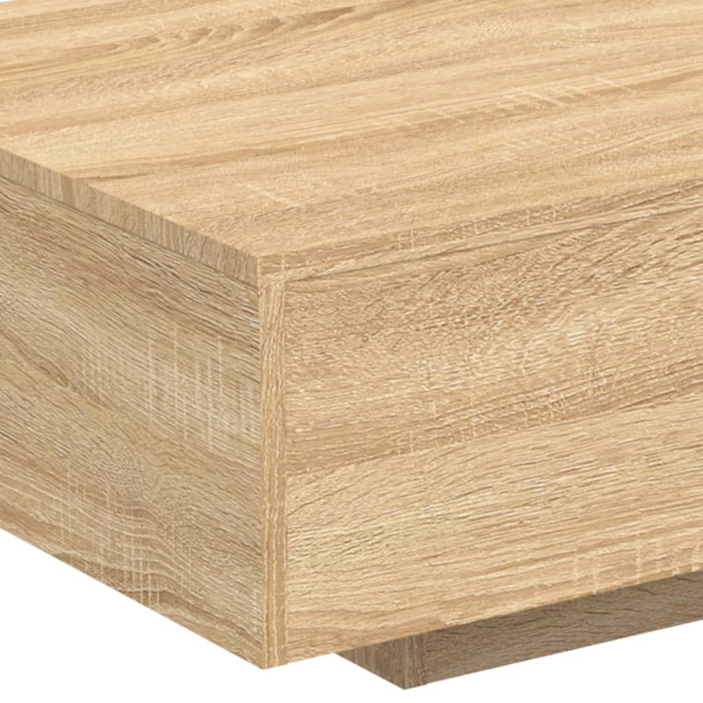 LED Coffee Table in Sonoma Oak 85 x 55 x 31 cm