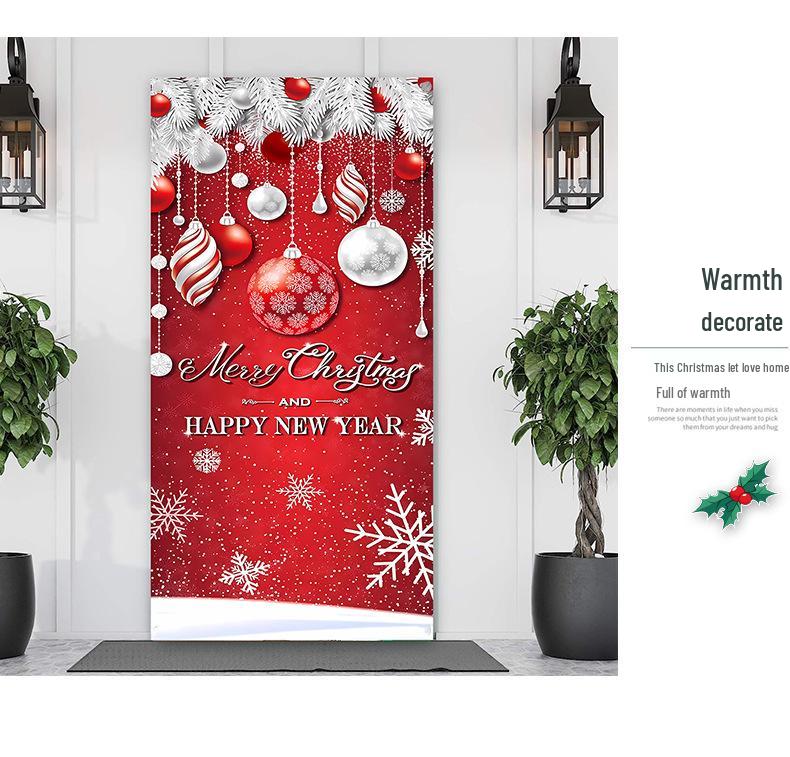 Christmas Door Tapestry: Hanging Cloth Decoration for Festivals & Parties