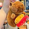 Funny Plush Animal Pendant Soft Cartoon Doll Keychain Kawaii Capybara Key Ring  Girls