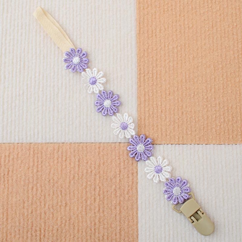 Baby Schnuller Anti-Drop Kette Baby Beißring Anti-Drop Clip Kleine Gänseblümchen Schnuller Lanyard Beißstab Clip