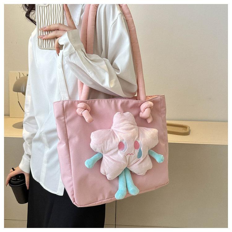 Lightweight Oxford Cloth Tote Bag for Women Large Capacity Shoulder Underarm Bag