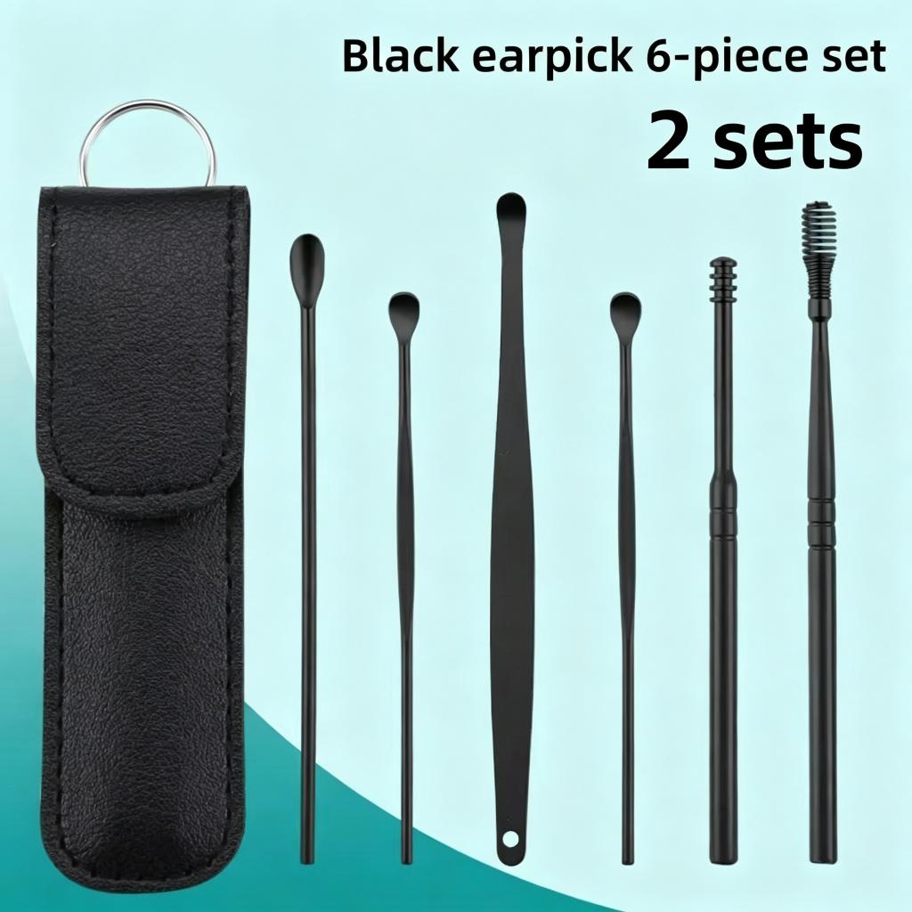 Ear Cleaning Tool Stainless Steel Ear Pick Kit &1Pc Storage Bag Earwax Remover Tool