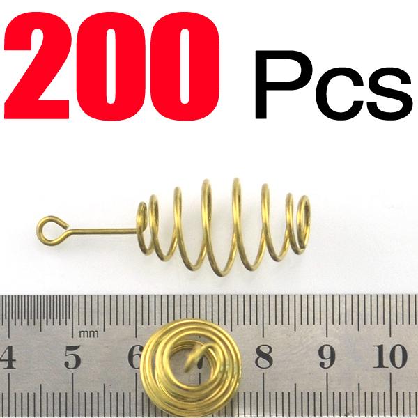 MNFT 200Pcs/Lot Olive&Horn Shape Spiral Spring for Explosion Fishing Hooks Stainless Steel Fishing Bait Accessories