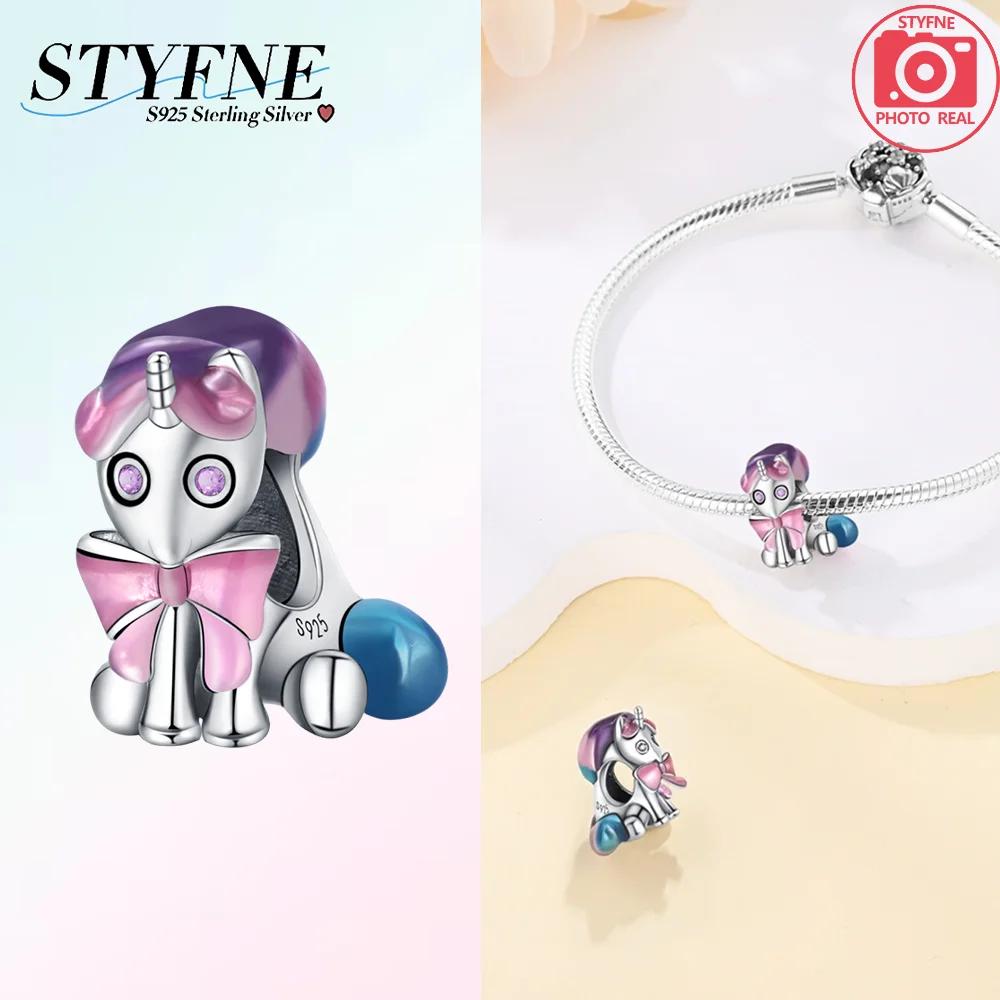 Sweet Romance Copper Cloud Rainbow Unicorn Shining Dreamy Charms Beads Fit 3Mm Original Bracelets Diy Fine Jewelry Making