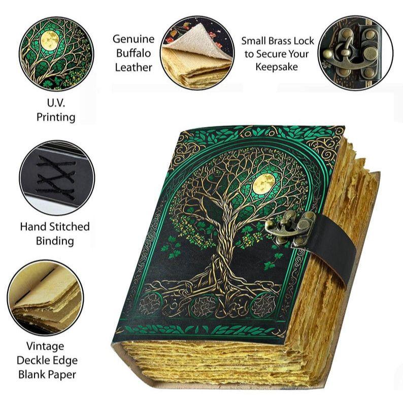 Кожаный гримуар-дневник «Древо жизни»:  Книга теней 7 x 5 inch
