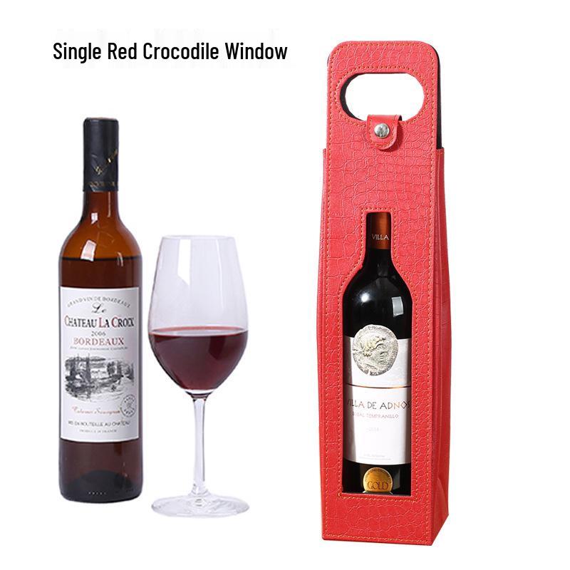 Borsa Portabottiglie da Vino in Pelle - Scatola Regalo Singola o Doppia