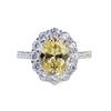 S925 Sterling Silver Goose Egg Ring - Yellow Pigeon Design for Women's Fashion, Versatile and High-End Luxury.