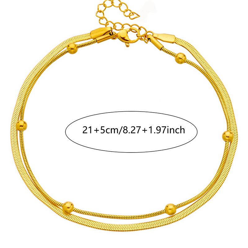 Elegant 18k Gold Titanium Steel Anklet - Fashionable Accessory for Women