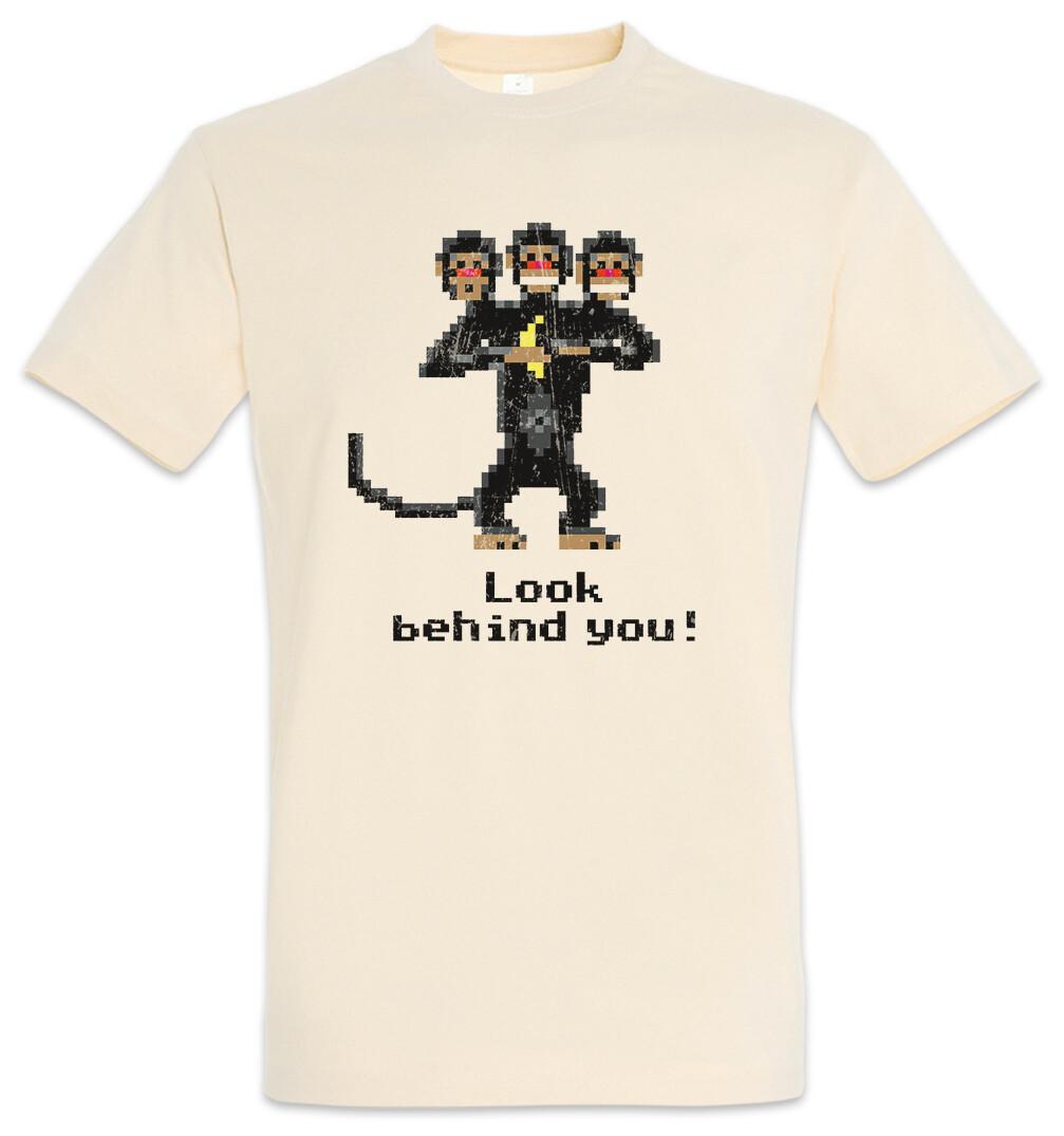 Look Behind You Mens T-Shirt Mens Womens Tees Top Monkey The Game Secret Of Monkey Nerd Island Three S